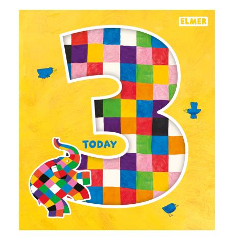 3 Today Elmer The Elephant 3rd Birthday Card £2.10